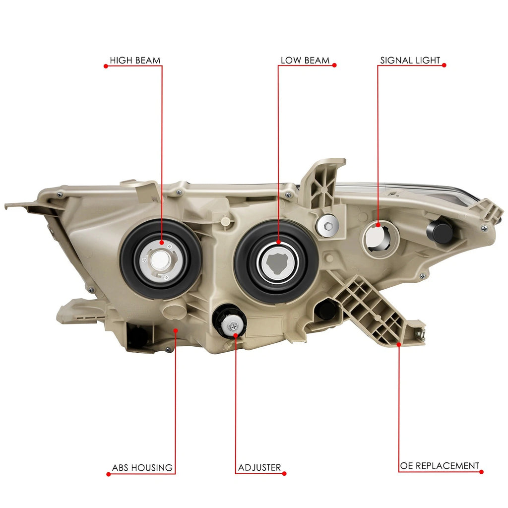 Chrome Amber Projector Headlight for Toyota Highlander (2011–2013)