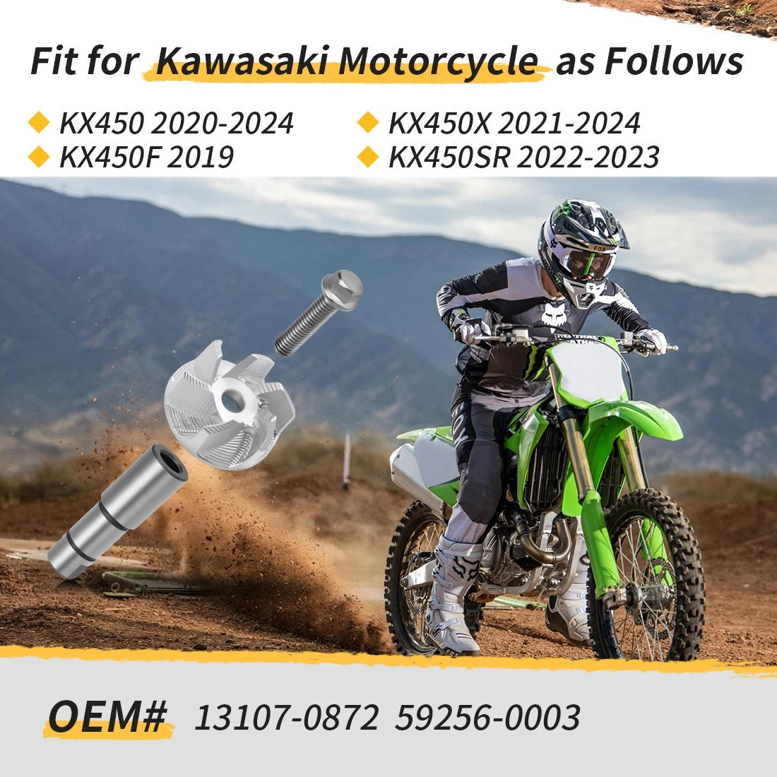 Water Pump Impeller Shaft for Kawasaki KX450X KX450SR (2021–2024) 13107-0872