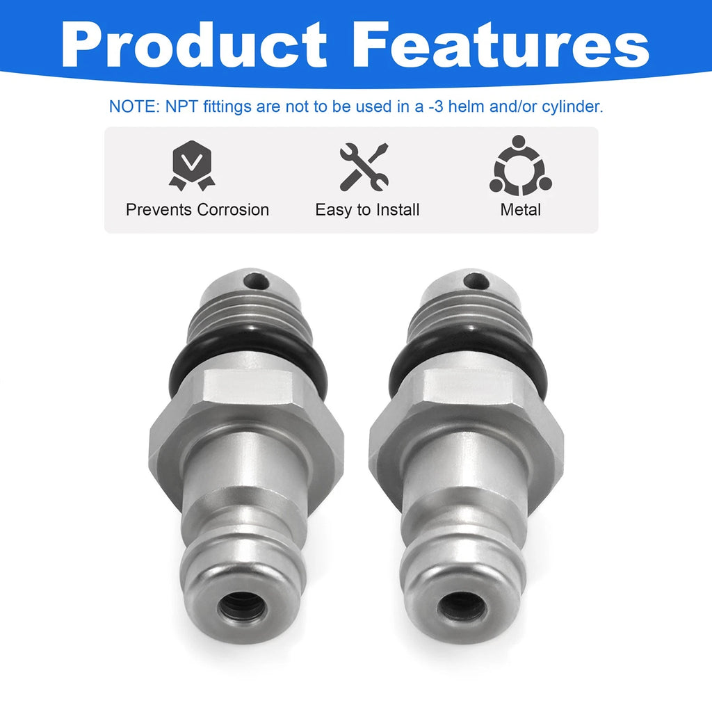 Front Mount Cylinder Bleed Fitting for 3/8" Compression 9/16"-24