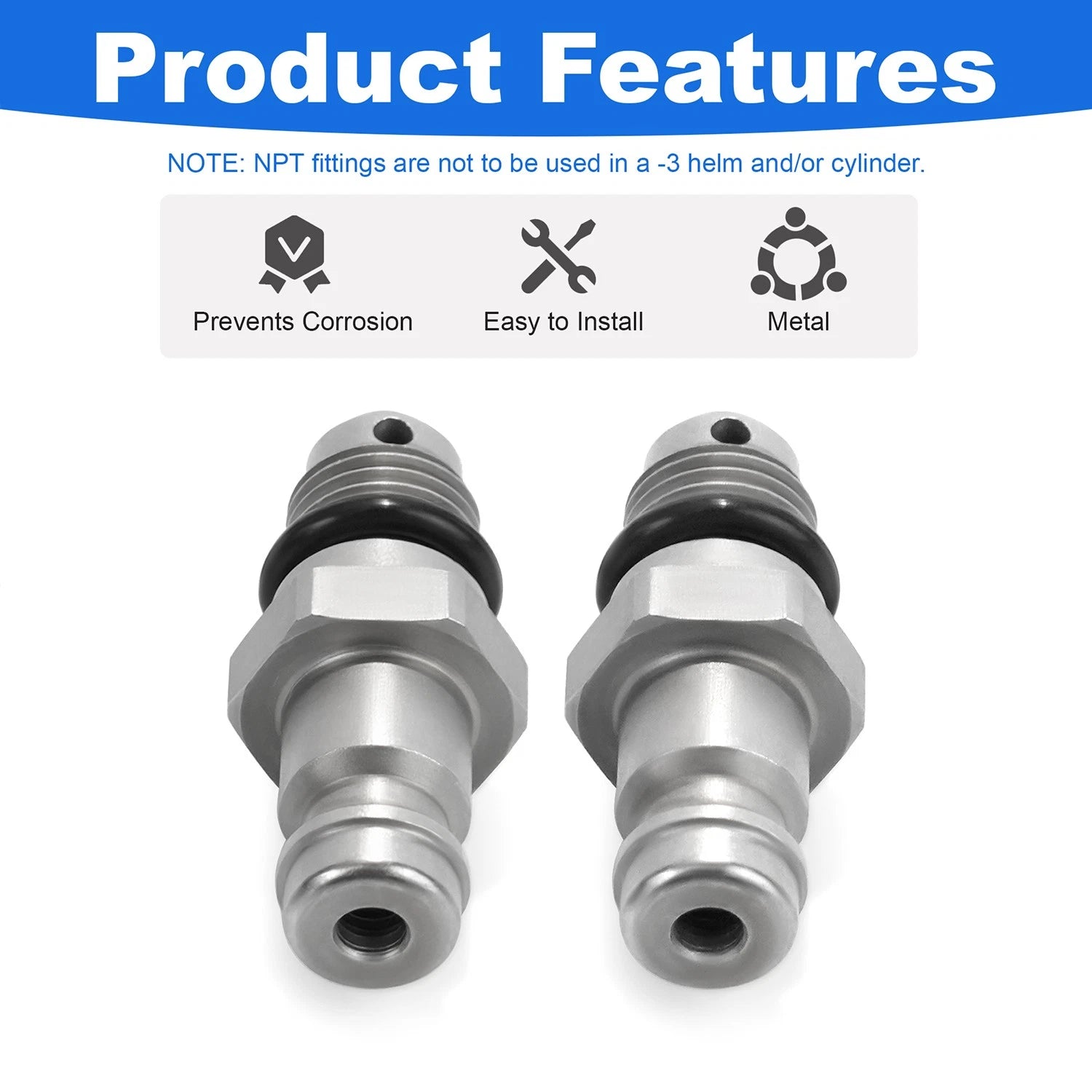 Front Mount Cylinder Bleed Fitting for 3/8" Compression 9/16"-24
