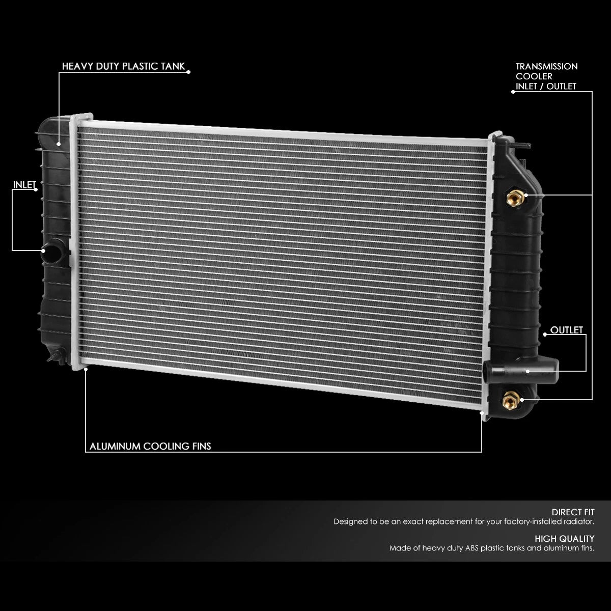 Aluminum Radiator for Buick Skylark, Achieva, Grand Am (1994–1998) DPI 1515