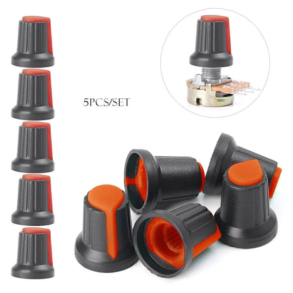 5PCS Rotary Knob Caps for Potentiometer Switch (15mm Hole Dia)
