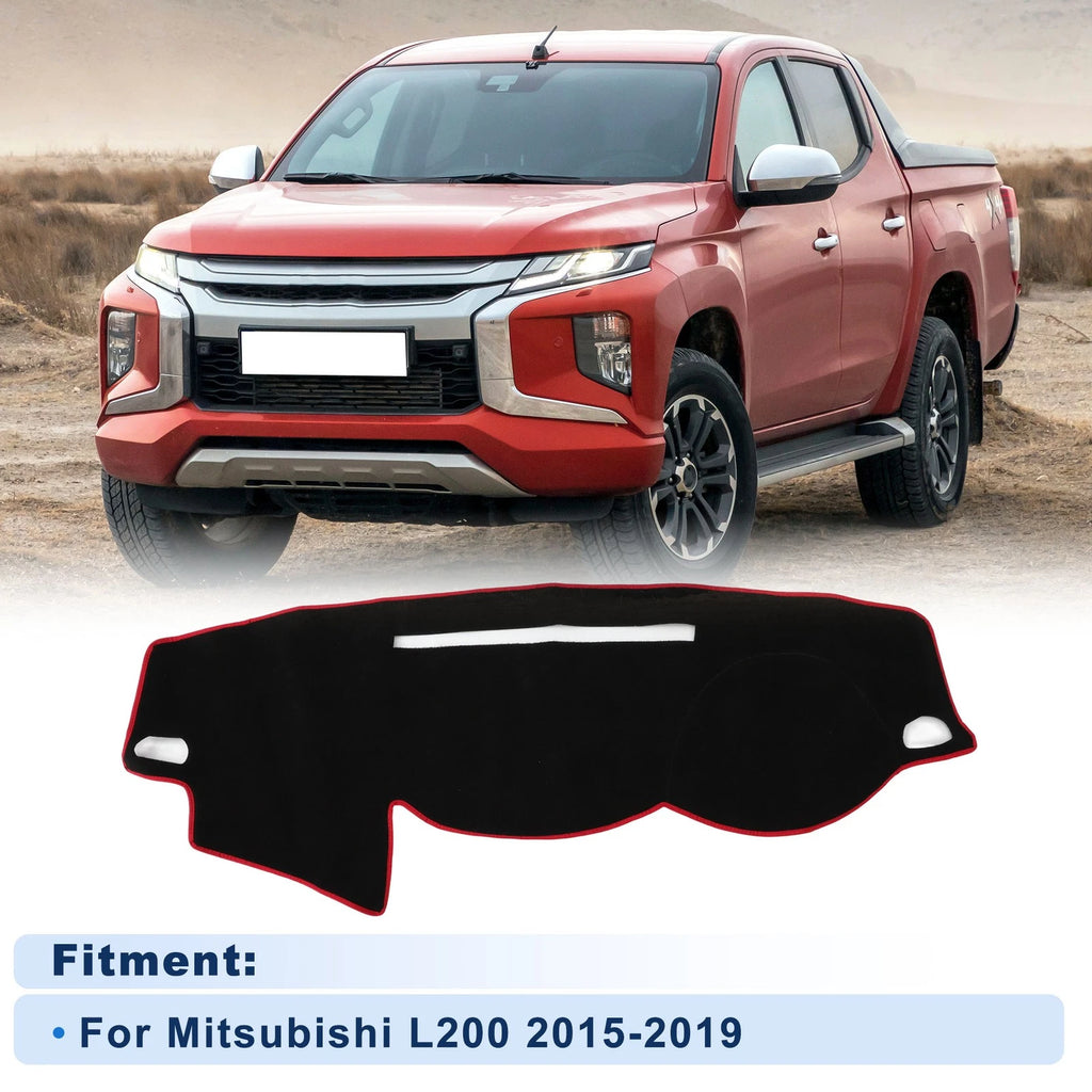 Dash Cover for Mitsubishi L200 (2015–2019) Polyester Black Red Edge Set