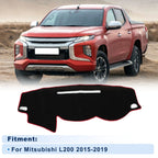 Dash Cover for Mitsubishi L200 (2015–2019) Polyester Black Red Edge Set