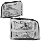 Chrome Housing Clear Corner Bumper Headlight/Lamp for Ford Super Duty (2005–2007)
