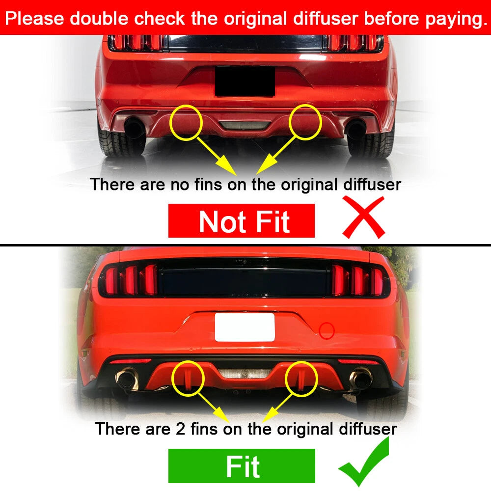 R-Spec V2 Rear Bumper Diffuser for Ford Mustang (2015-2017)