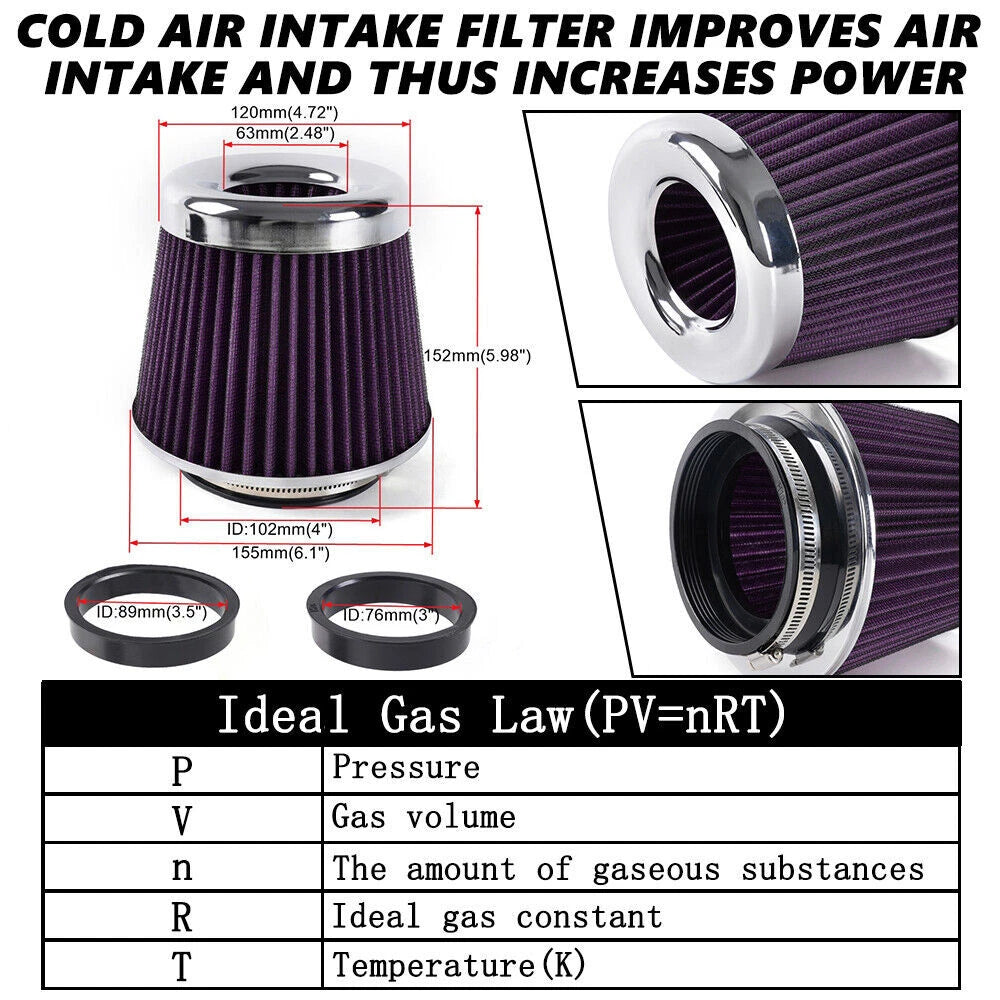 High Flow Inlet Dry Air Filter for Cold Air Intake Cone