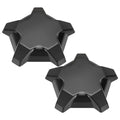 2X Matte Flash Black 5 Lug Rim Caps for Polaris RZR Turbo Pro R (2022–2024)