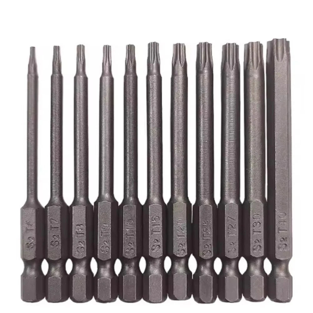 11pcs Steel Hex Torx Screwdriver Bit Set 75mm for Professional Tools