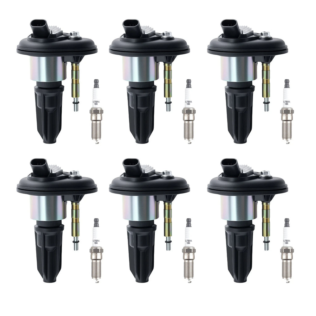 Set of 6 Ignition Coils & Spark Plugs for Chevrolet Trailblazer (2002–2009)