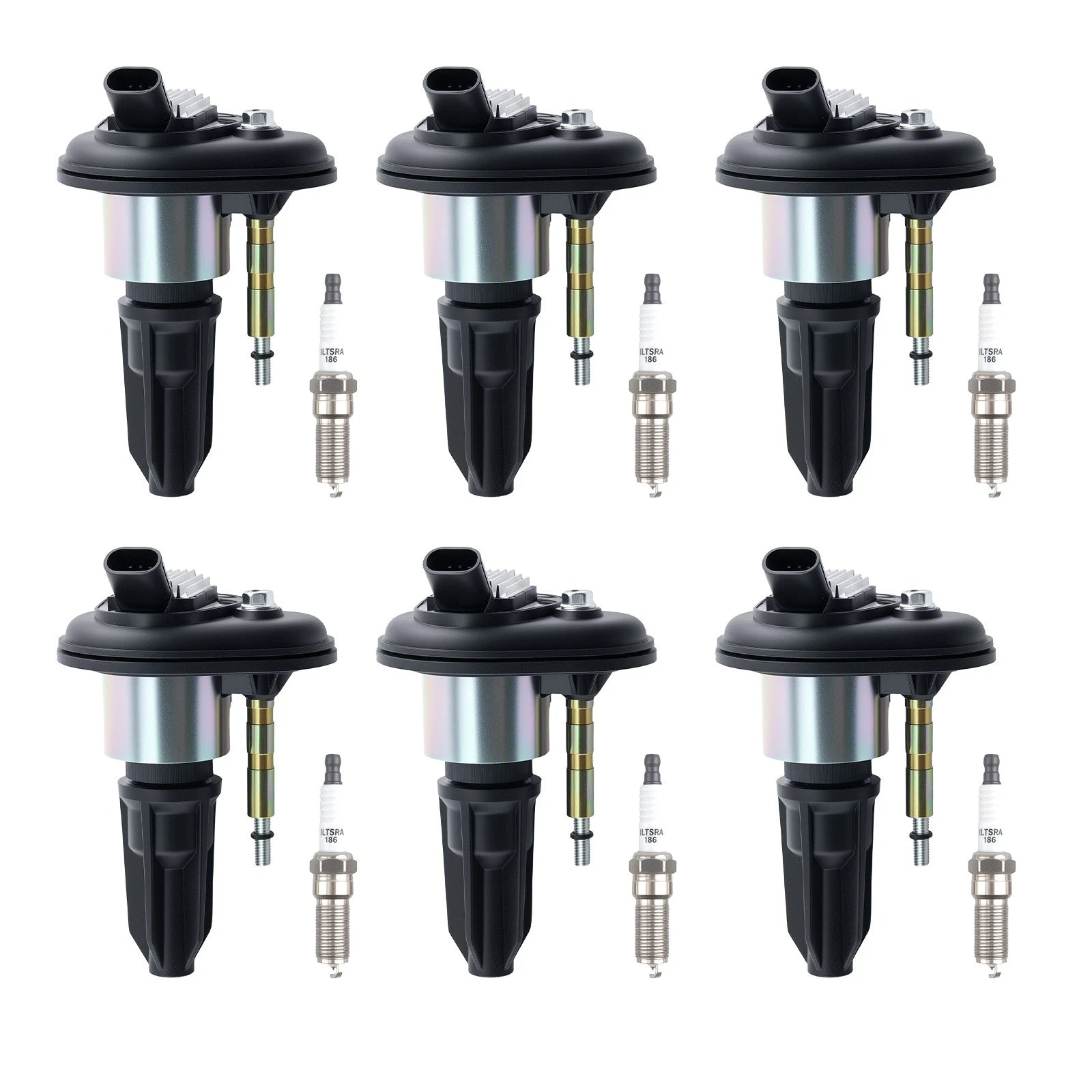 Set of 6 Ignition Coils & Spark Plugs for Chevrolet Trailblazer (2002–2009)