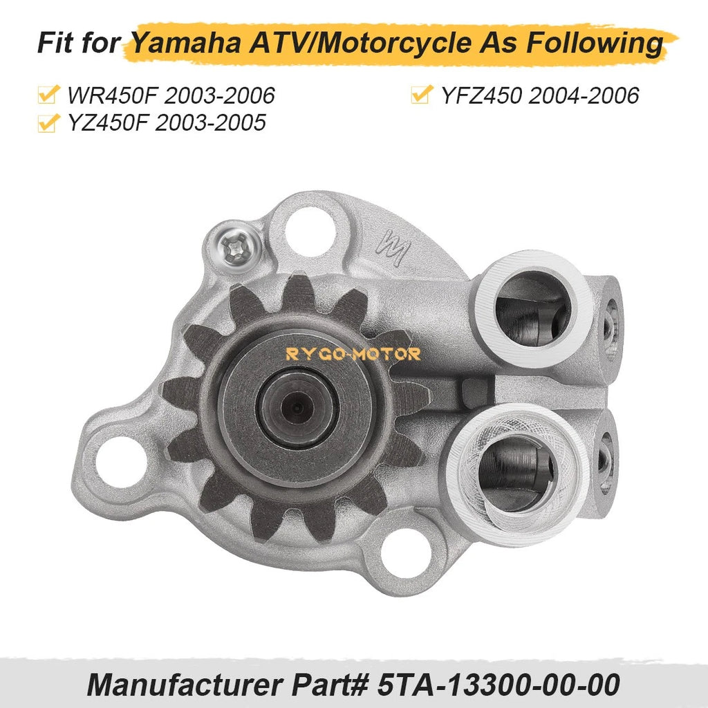 Oil Pump Assembly for Yamaha YFZ450 (2004–2006), YZ450F (2003–2005), WR450F (2003–2006)