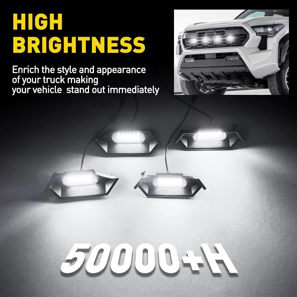 White LED Grille Lights for Toyota Tacoma TRD Off-Road (2024–2025) 53111-AK040 EV