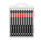 Set of 10 Heavy Duty Anti Slip Long Drill Bits with Magnetic PH2