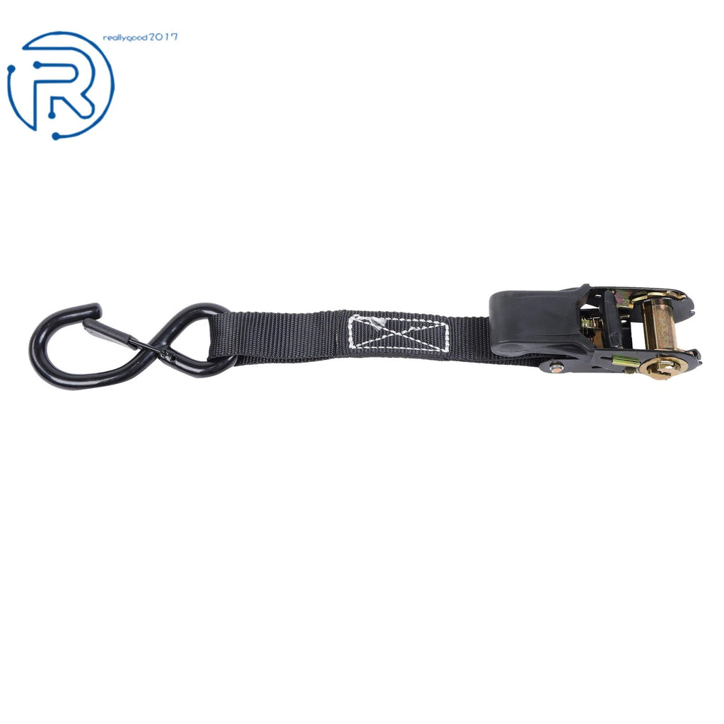 Set of 4 Tie Downs 1" × 15' Ratchet Straps 2200Lbs with S Hook Heavy Duty