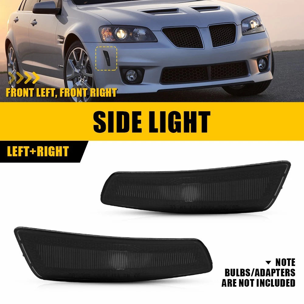 2X Smoked LED Side Marker Light Housing for Pontiac G8 GT/GXP (2008–2009)