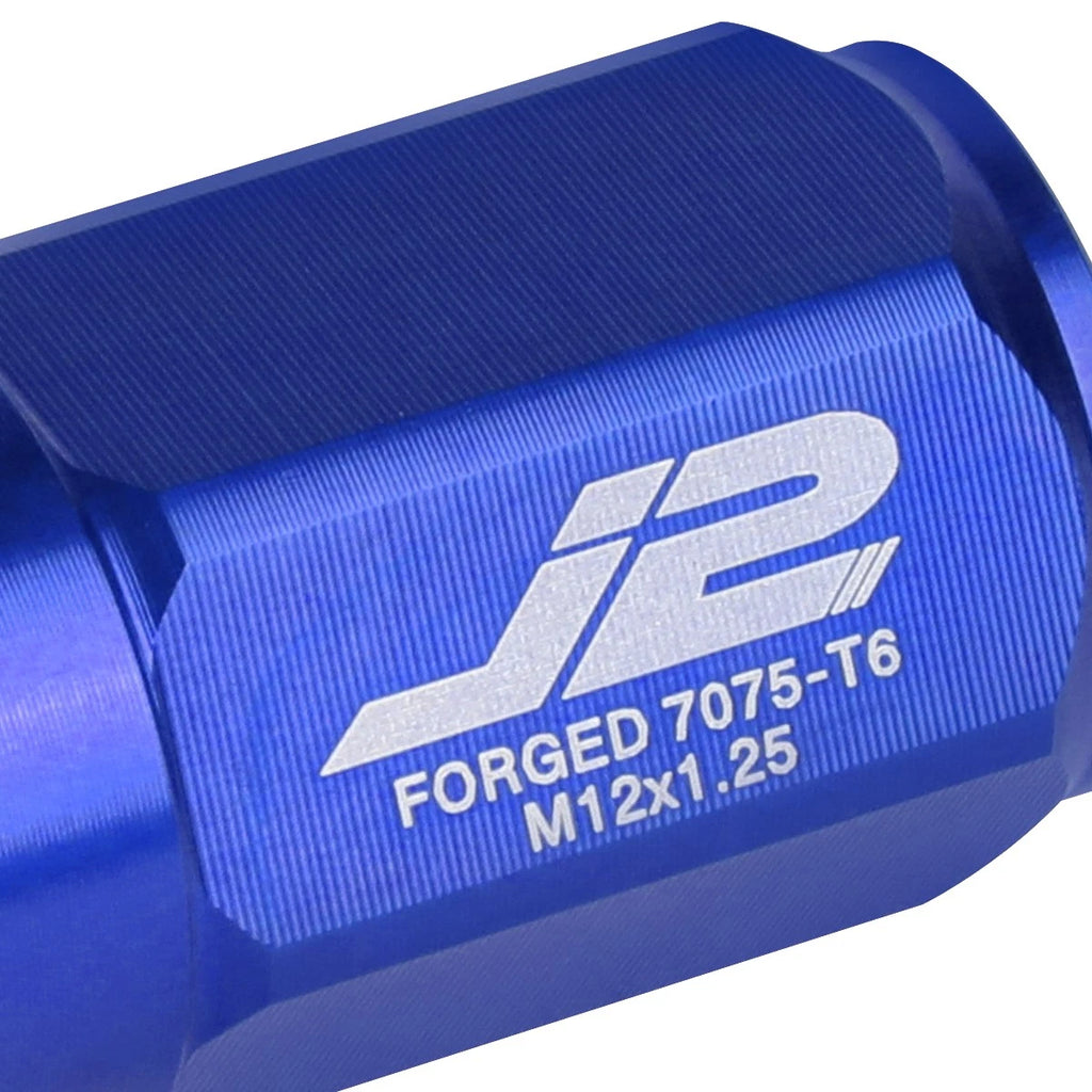 20Pcs J2 7075 Forged Aluminum M12x1.25 Close-End Lug Nut Set w/Adapter Key Blue for