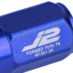 20Pcs J2 7075 Forged Aluminum M12x1.25 Close-End Lug Nut Set w/Adapter Key Blue for