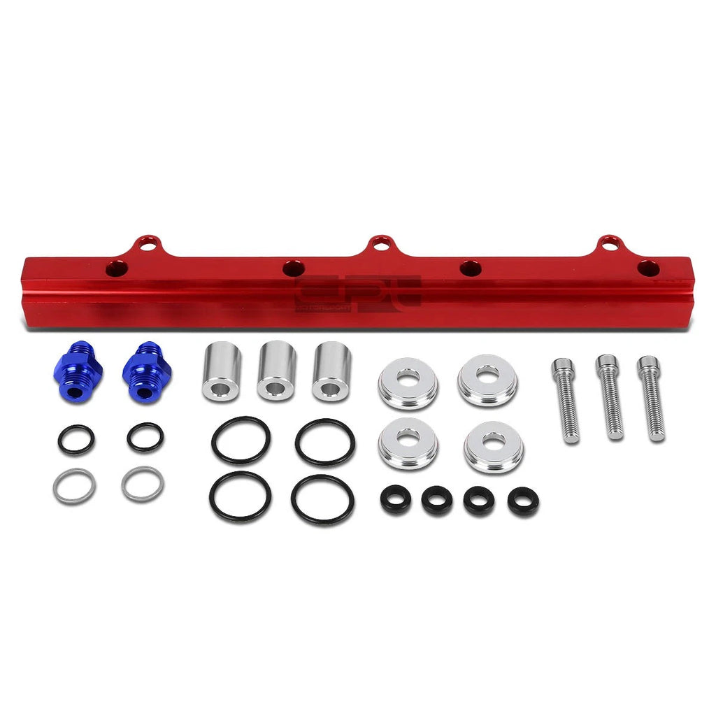 Red Aluminum Top Feed High Flow Fuel Injector Rail Kit for Honda B16/B17/B18 (1996–2000)