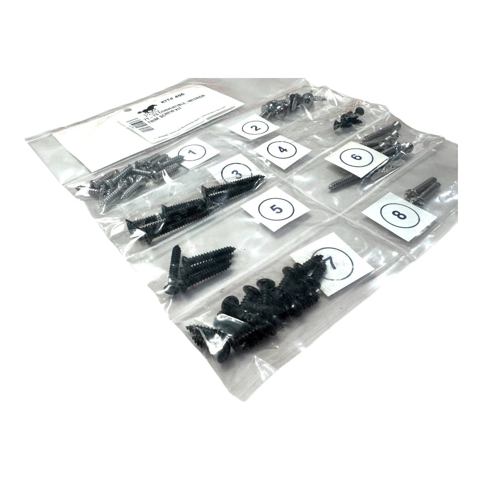 Interior Trim Screw Hardware Kit for 1971-1973 Ford Mustang Convertible