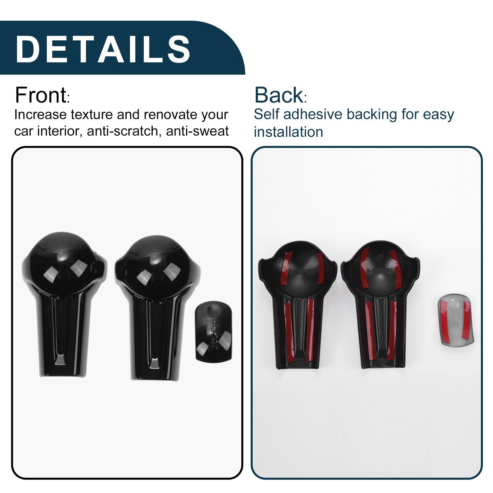 Gear Shift Knob Decorator Cover for Ford Mustang (2015–2023) Black
