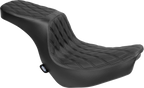 Predator 2-Up Seat for Harley Davidson (2014–2023) - Vinyl - Double Diamond - Black