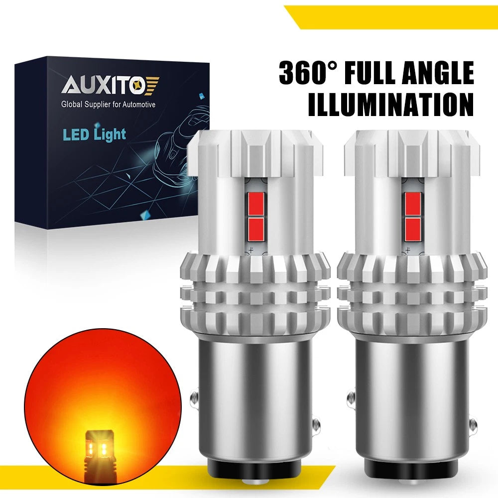 2X BAY15D 1157 P21 5W LED Red Brake Tail Stop Light Globe Bulb for