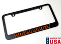 Matte Black Premium License Plate Frame w Orange Outline for Chevy Squarebody (1970–1987)