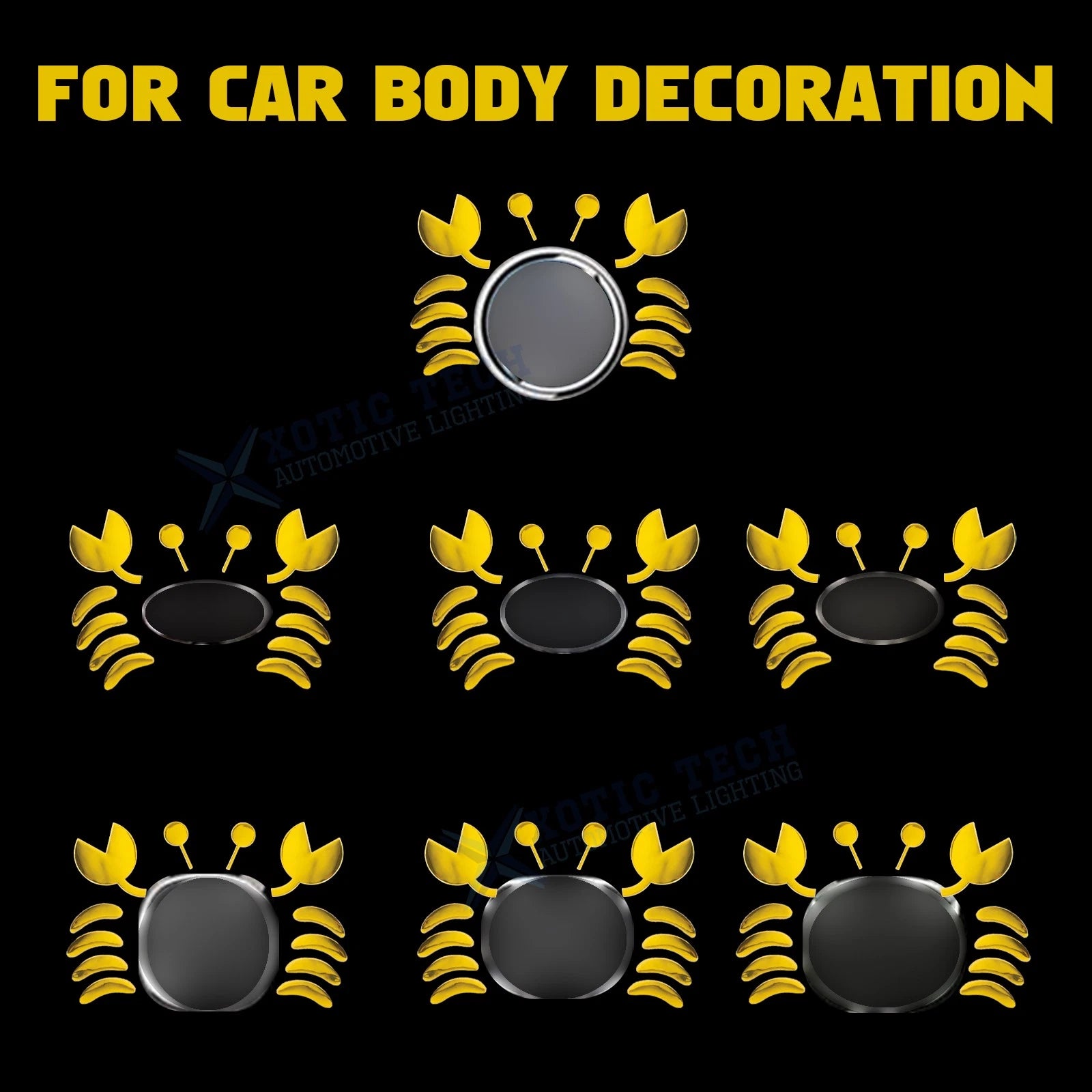 Crab Car Badge 3D PVC Emblem for Automobile (2020-2025)