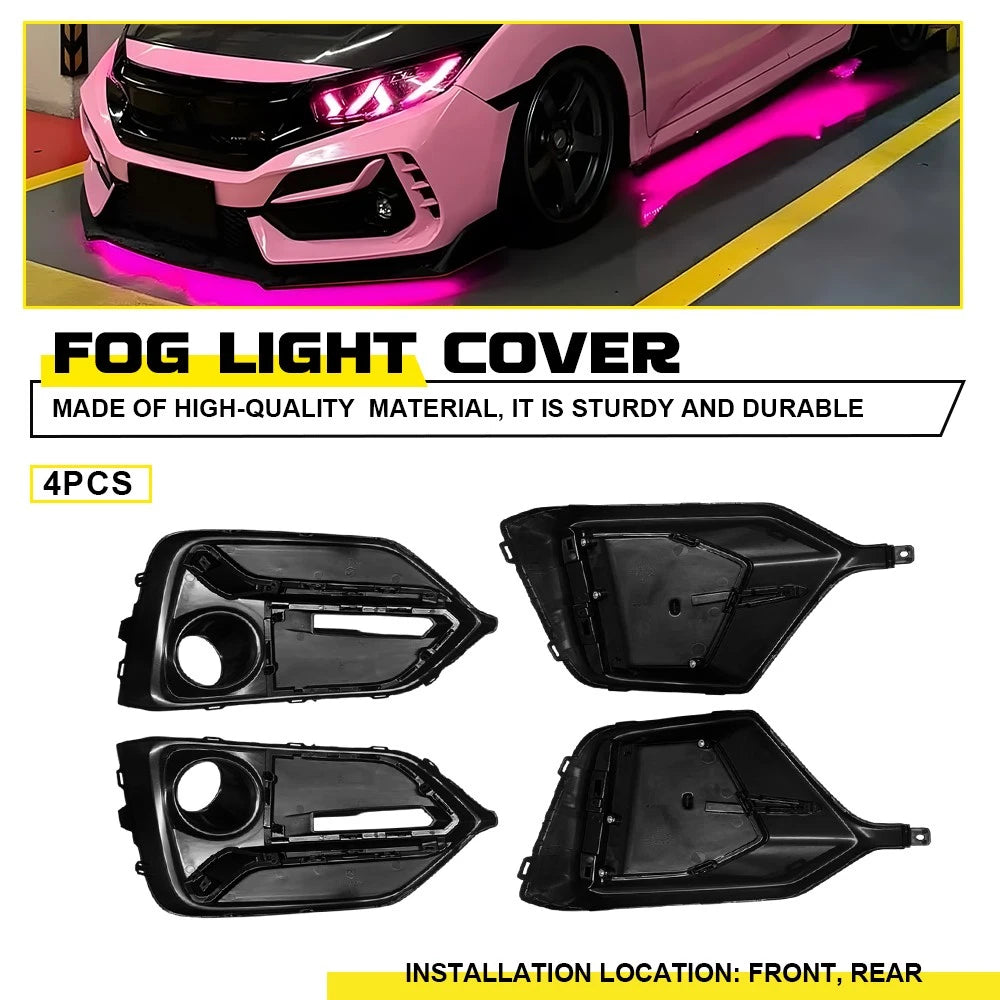 Fog Light Grille Cover for Honda Civic Type-R (2016–2021)
