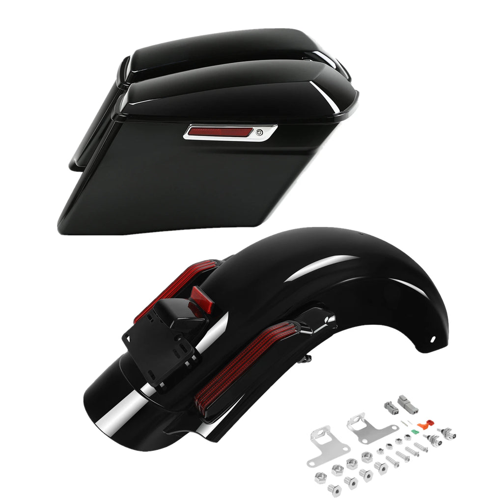 4" Stretched Hard Saddlebag & Rear Fender for Harley Touring Glide (2014–2023)