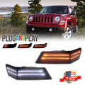 2X Smoke Switchback LED Turn Signal Blinker Corner Lights for Jeep Patriot (2007–2017)