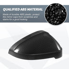 Pair Rearview Mirror Cover Caps Black Carbon Fiber for Audi A4 A5 S4 S5 RS5 (2013–2020)