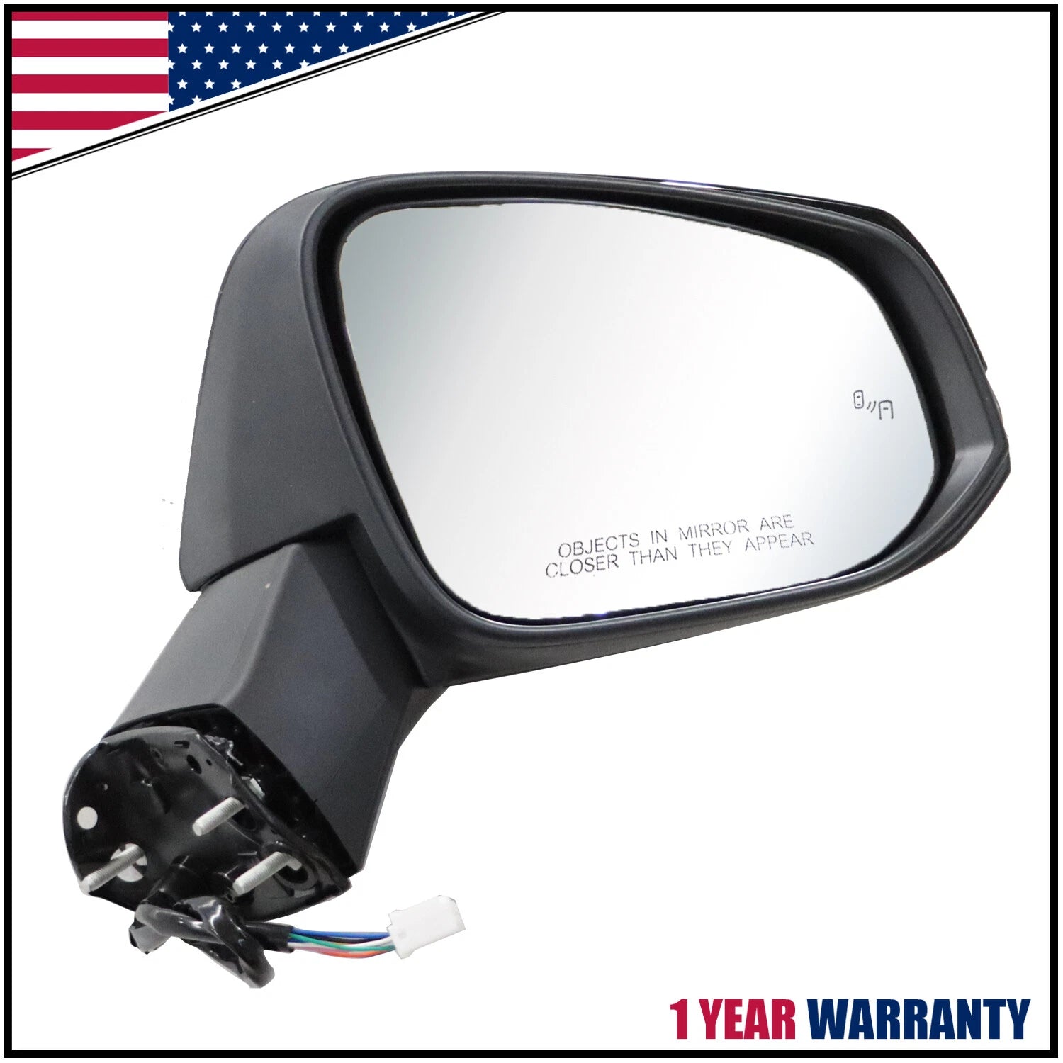 Passenger Power Heated Mirror w/8 Pin for Toyota RAV4 (2019–2024)