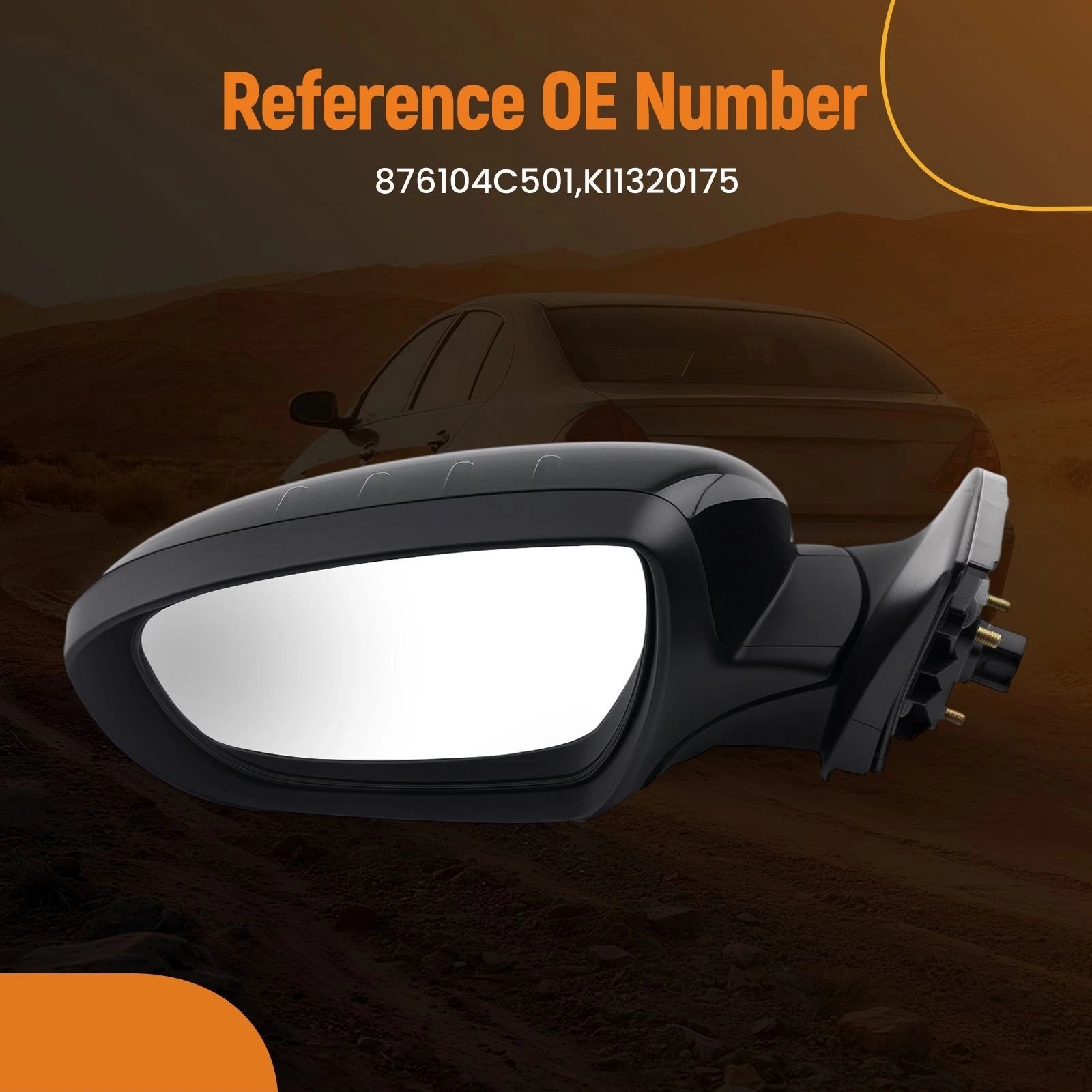 Heated Side Mirror Left for Kia Optima Hybrid (2014–2015) 876104C501