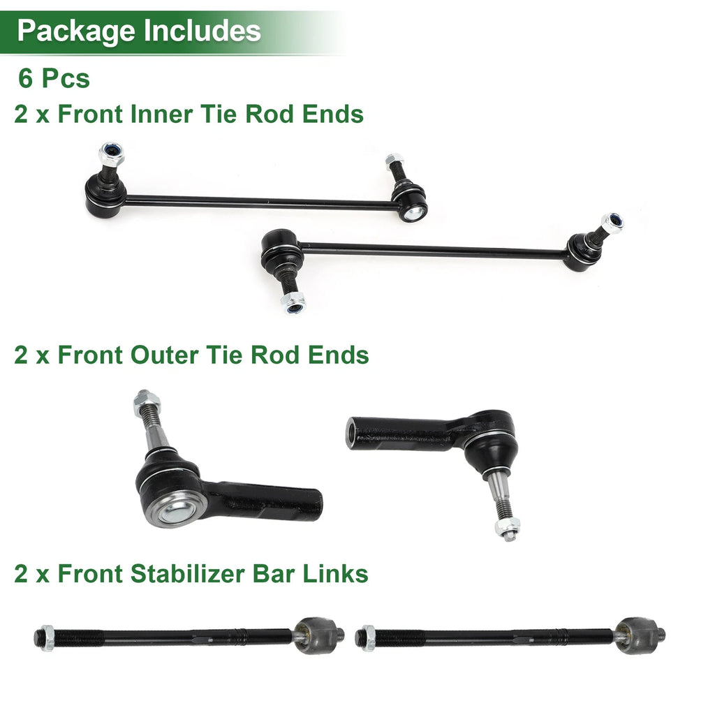 6pcs Front Suspension Tie Rod End for Buick Regal (No.EV800962/ES800949/K750400)