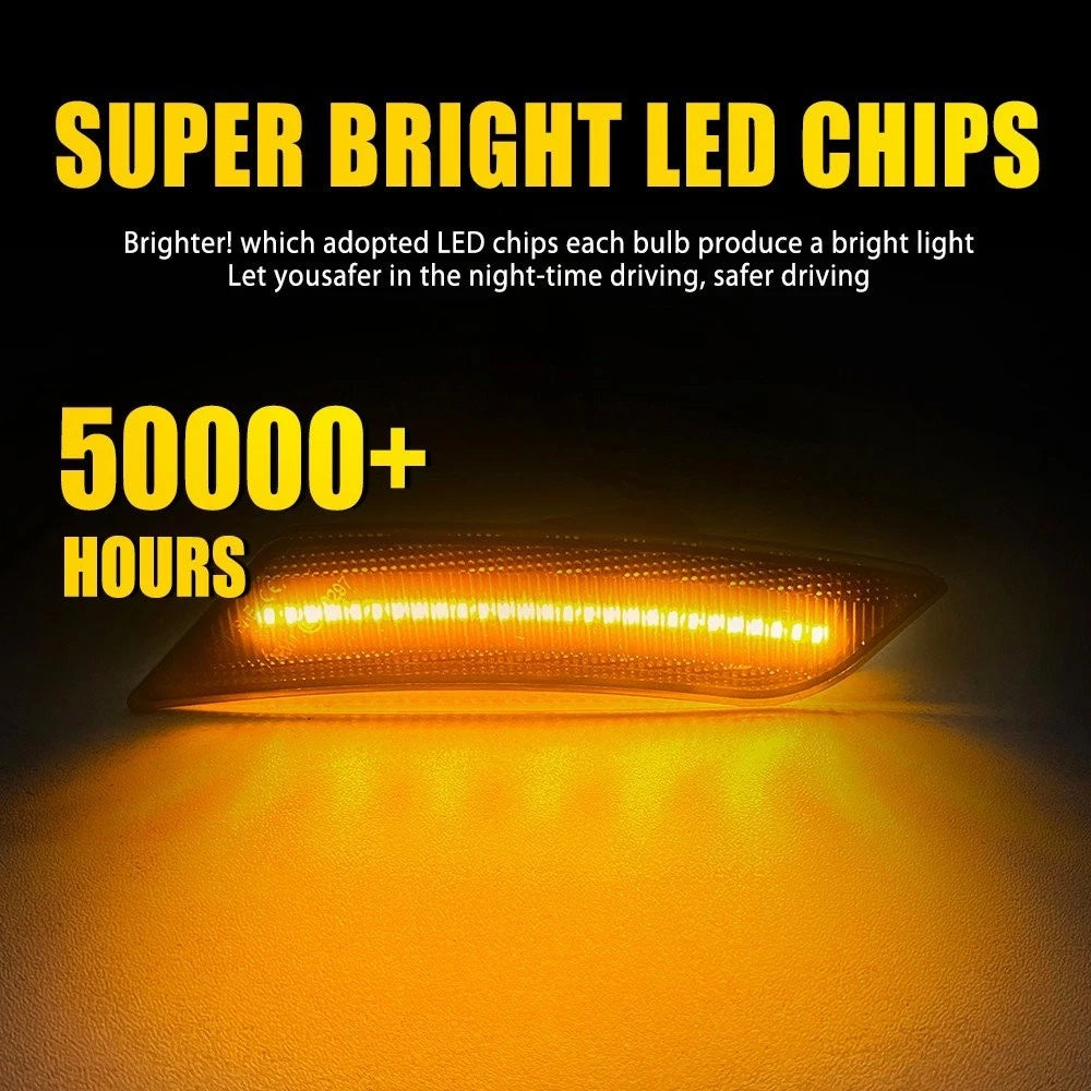 2X Front Side Marker Amber LED Lights for Chevy Blazer (2019–2024) & Cadillac XT5 (2017–2024)