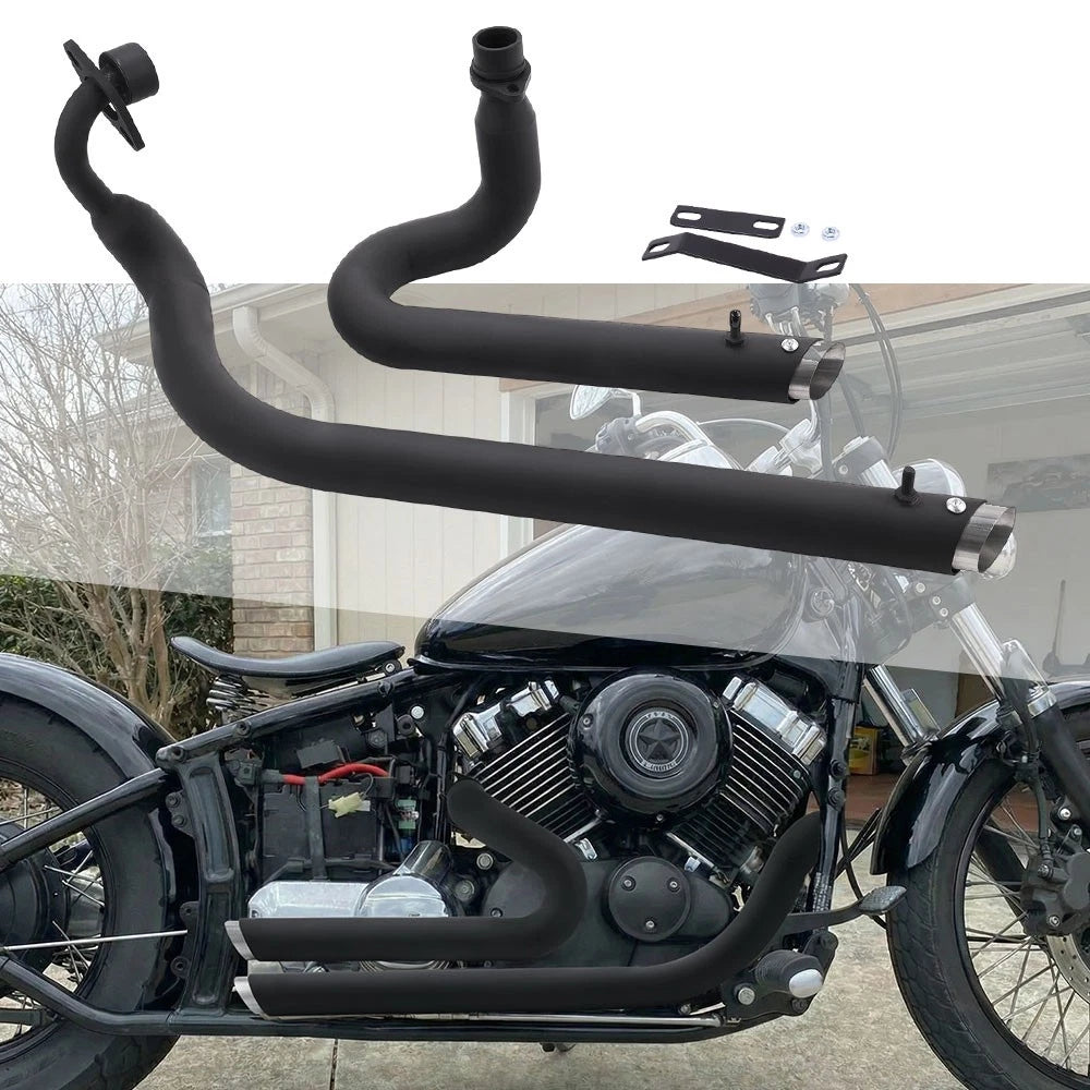 Shortshots Staggered Exhaust Pipes for Yamaha V Star 650 (XVS650)