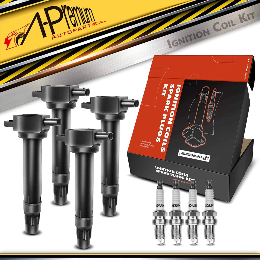 Set of 4 Ignition Coils & 4 Iridium Spark Plugs for Jeep Compass (2007–2017)