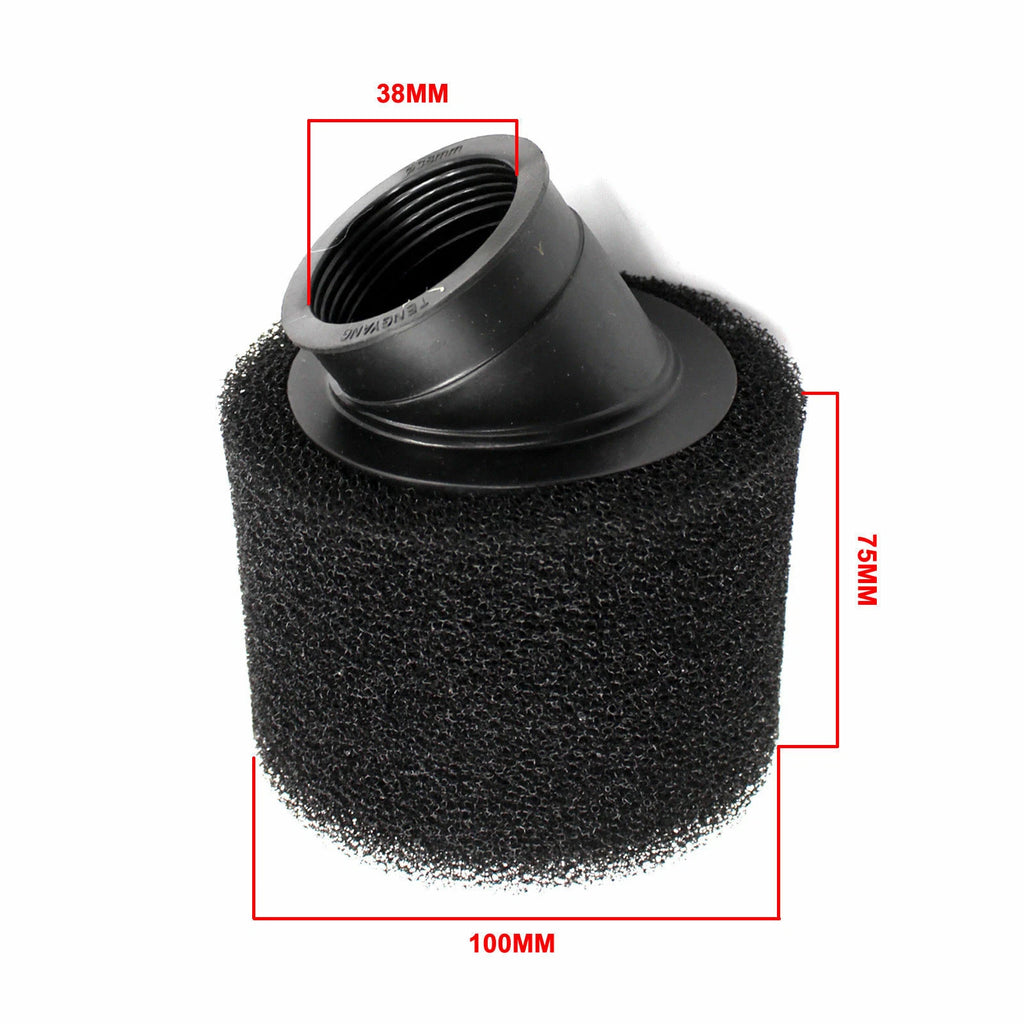 37/38mm Bent Angled Foam Air Filter Pod for 125cc PIT Quad ATV