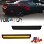 2X Smoked Lens Red LED Rear Side Marker Lights for Dodge Challenger (2015–2023)