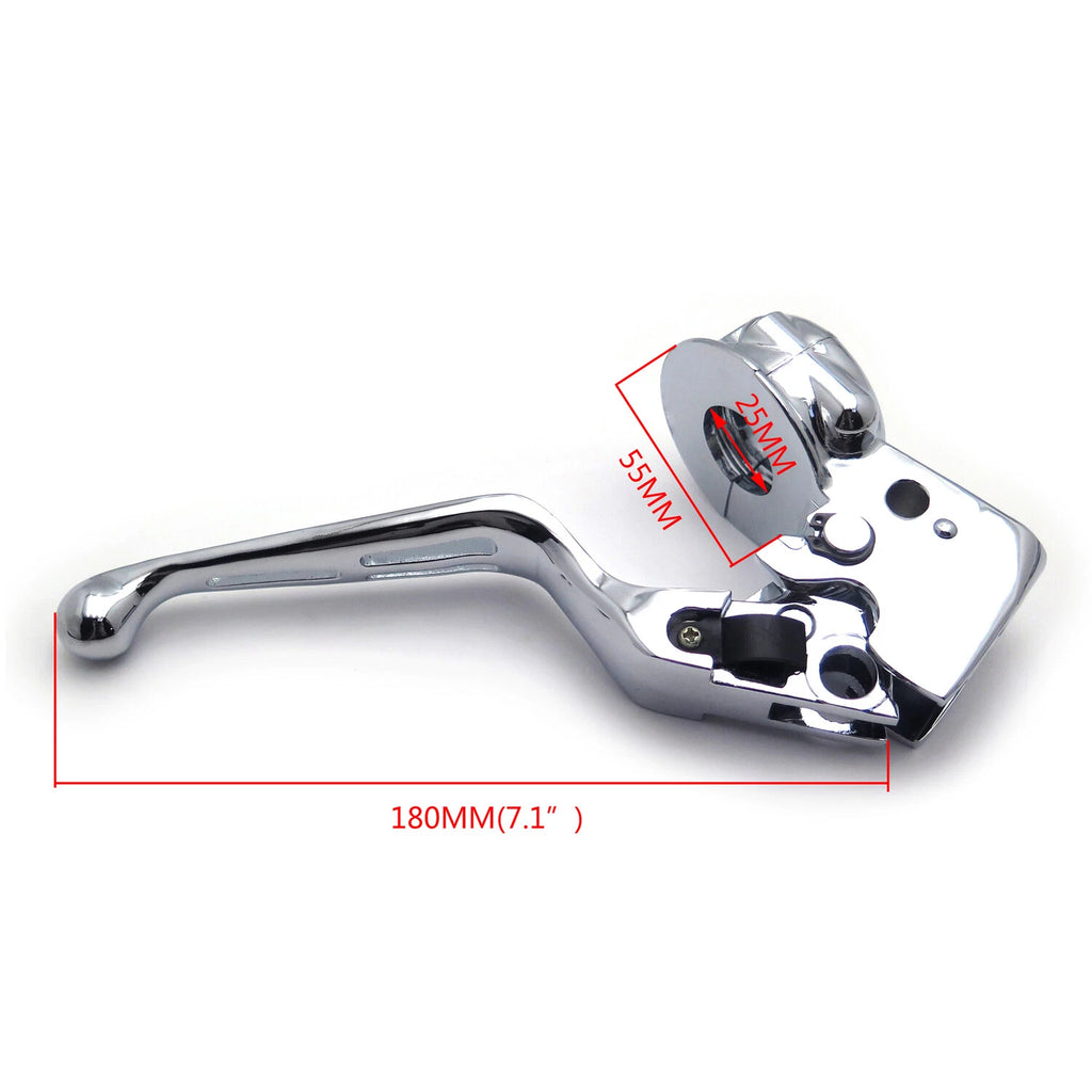 Chrome Clutch Lever with Mount Bracket for Harley Dyna Touring Softail Sportster