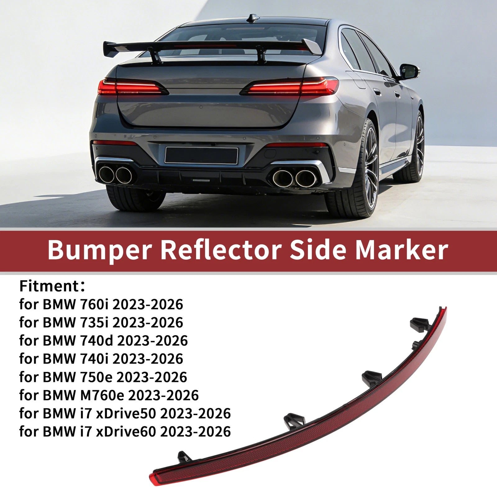 Rear Left Bumper Reflector No.63149464195 for BMW 760i (2023–2026)
