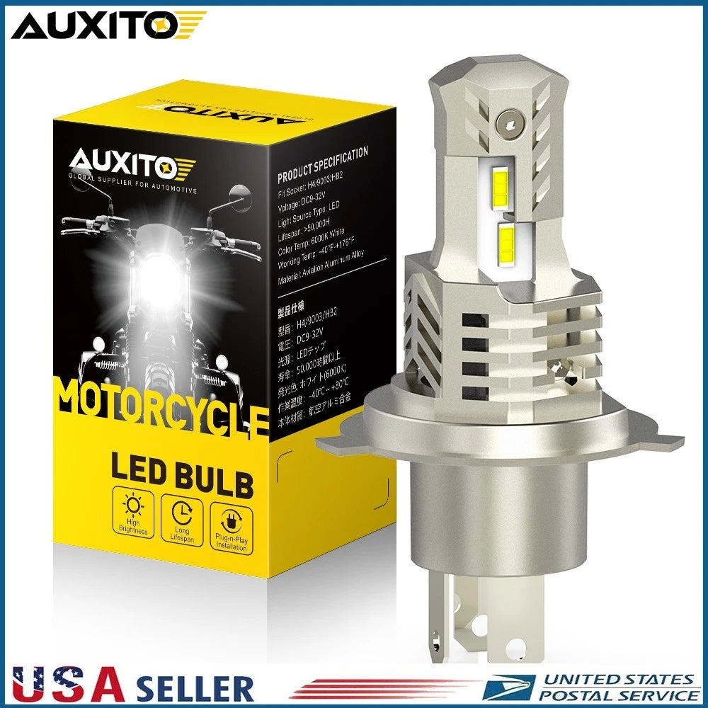 AUXITO H4 LED Headlight Bulb for Motorcycle (Hi/Lo Beam)