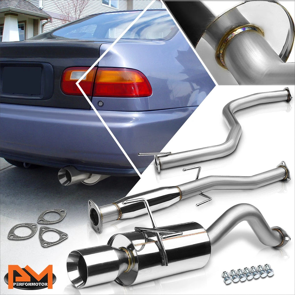 4" Rolled Tip Catback Exhaust System for Honda Civic 3-Dr EJ6/EK (1996–2000)
