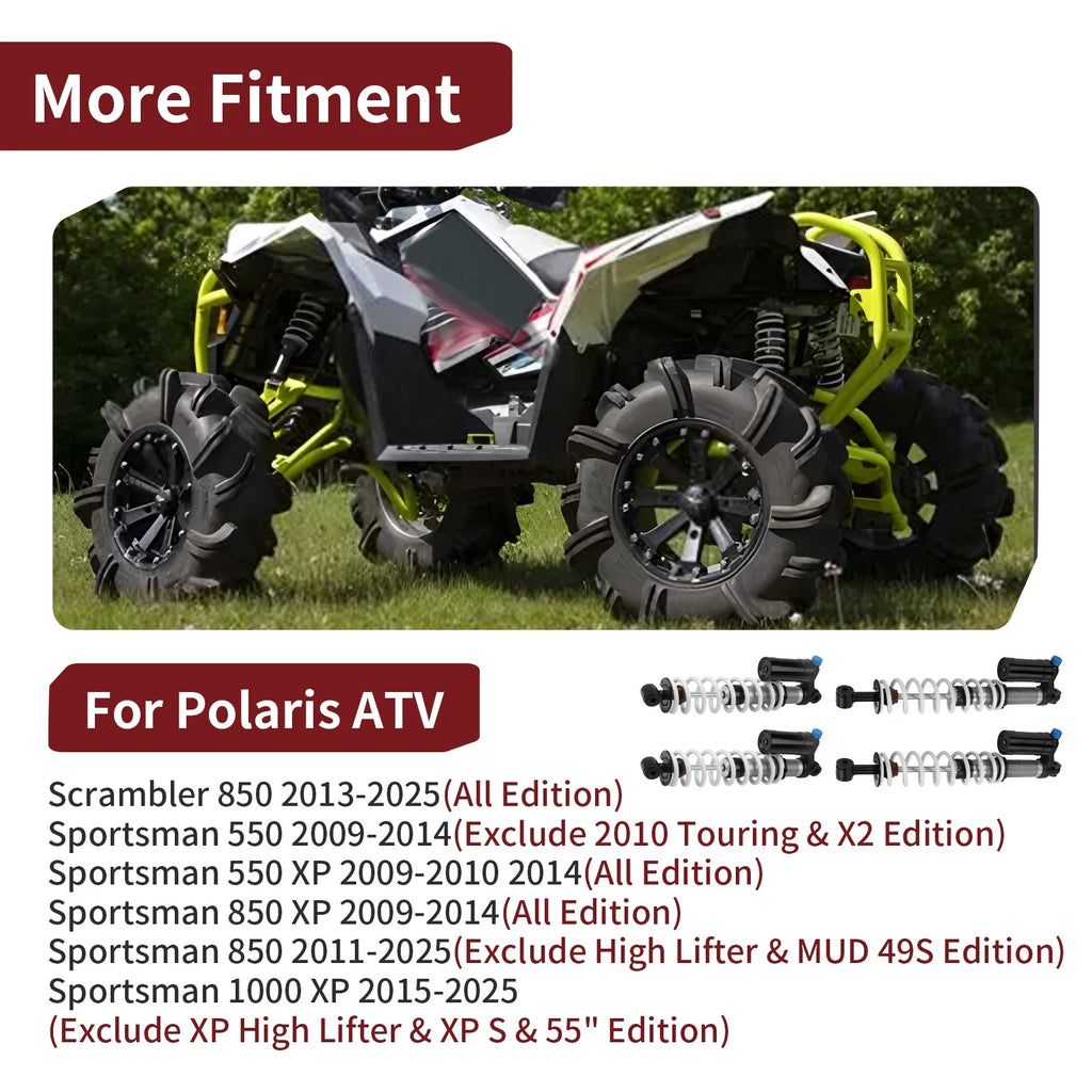 Set of 4 Air Shock Absorbers for Polaris Scrambler 850 (2013–2025)