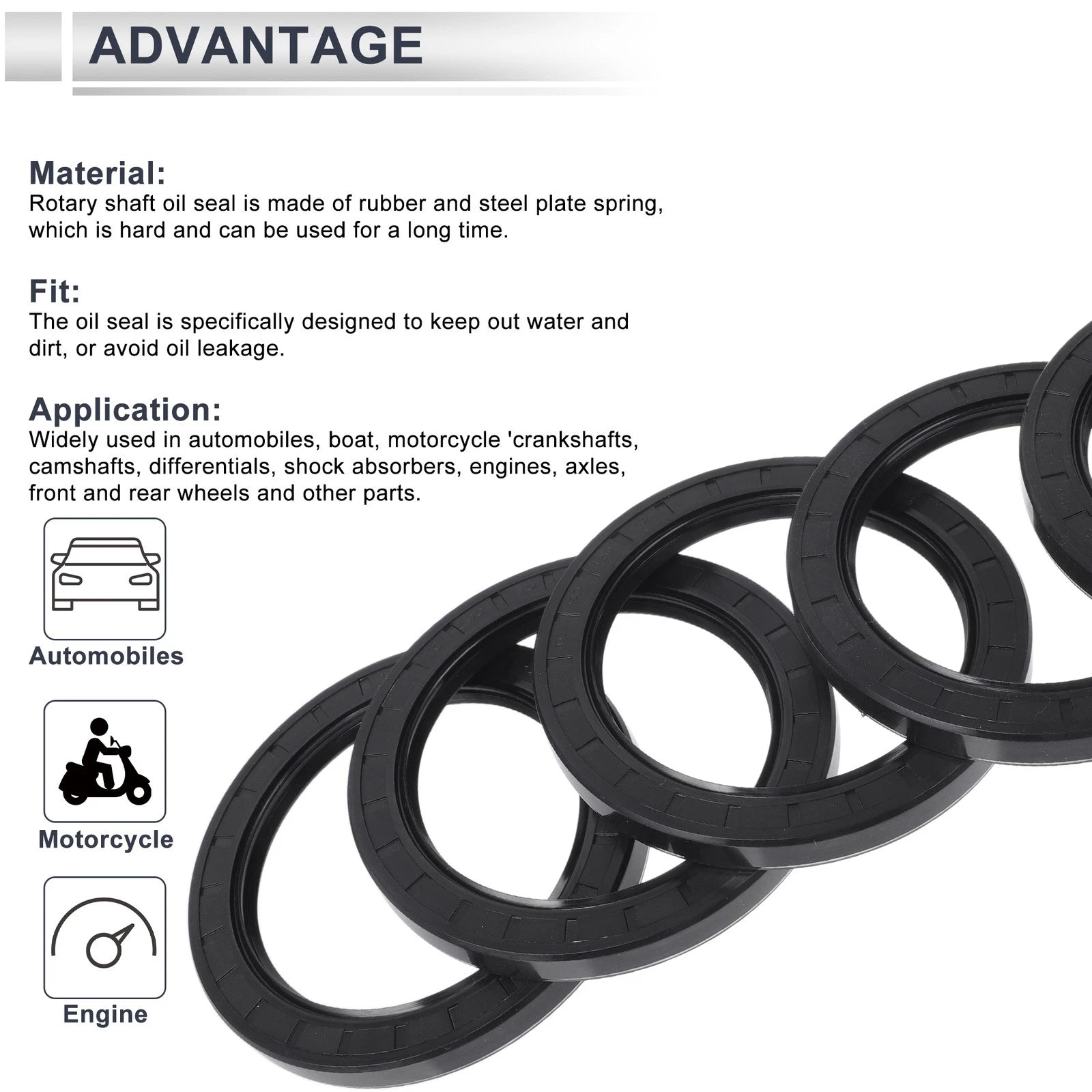 Set of 5 Oil Seal Rotary Shaft Seal NBR Rubber 90x120x12mm
