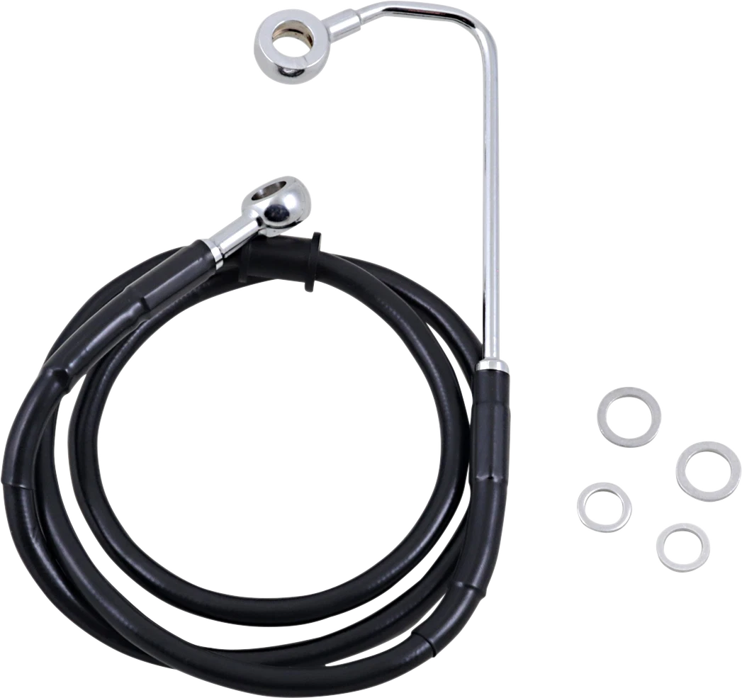 Drag Specialties Brake Line +6" Black for Harley Softail (2015–2017) 618299-6BLK