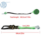 Set of 3 Tie Downs for Car with Flat Hooks