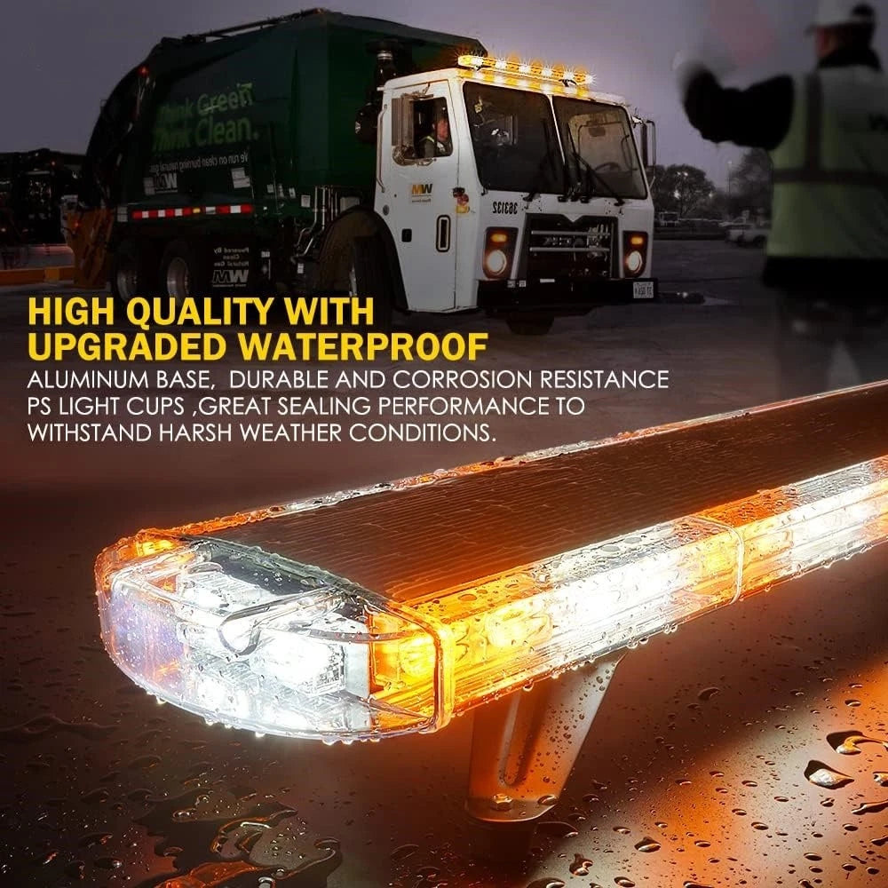 55" White/Amber Strobe Light Bar for Emergency Vehicles (YYYY–YYYY)